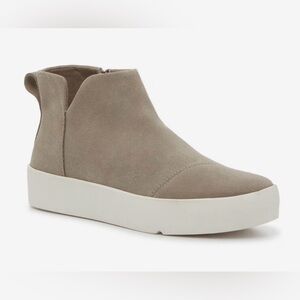 Toms Taupe Suede Slip-On Ankle Boot with White Platform Size 8